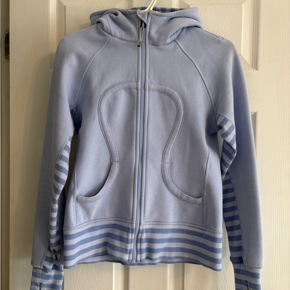 lululemon athletica Light Blue Striped Hoodie